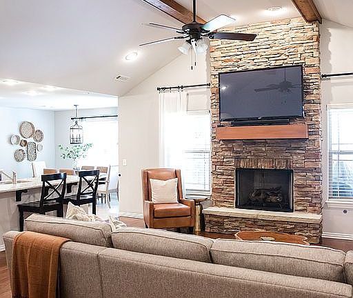 Vaulted Ceiling + Wood Beams