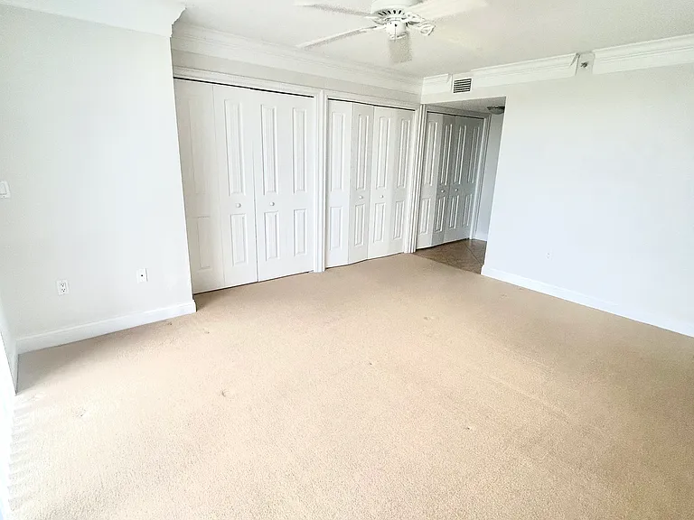 Master bedroom wall to wall closet space