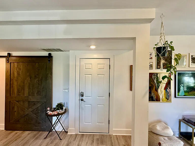 Sliding door to the den