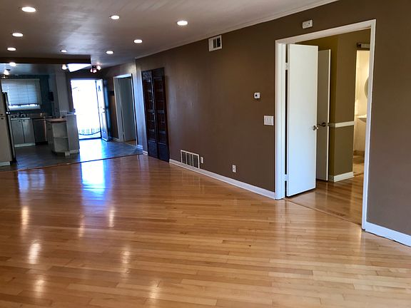Living space. Recently painted white for a brighter look.