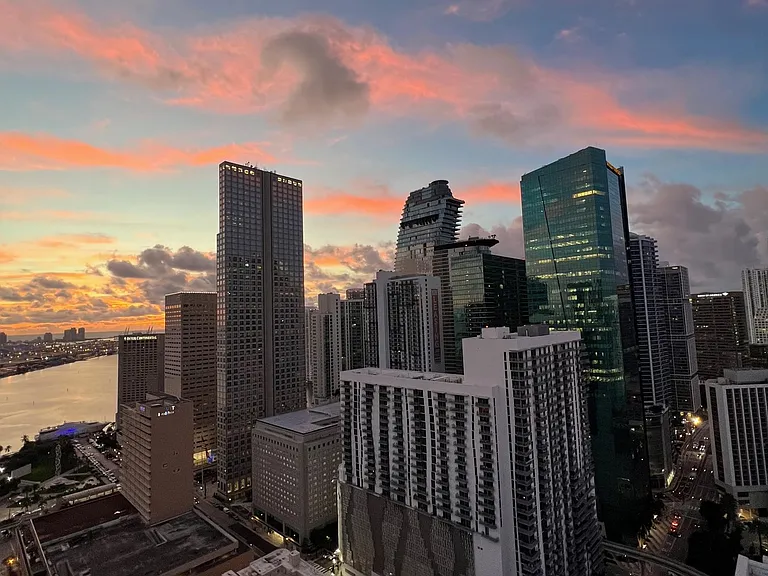 View from balcony - sunrise over South Beach.