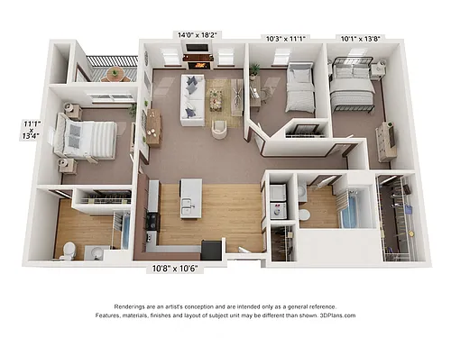Floor plan Three Bedroom B