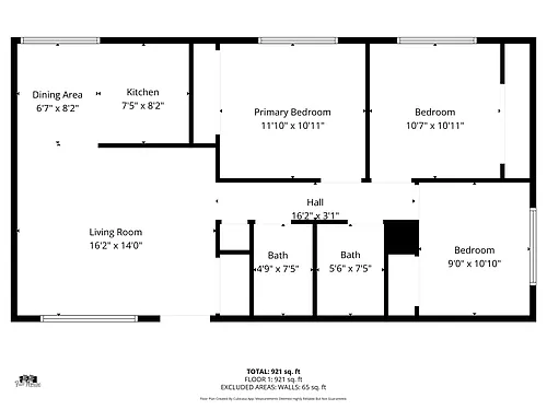 Floor plan 3 Bed 2 Bath