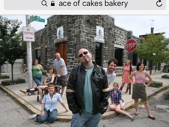 Ace of Cakes at the end of the block