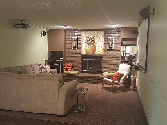 Movie Room with fireplace