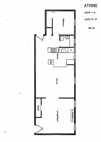 Floor plan Atkins 1-6 and 22-27