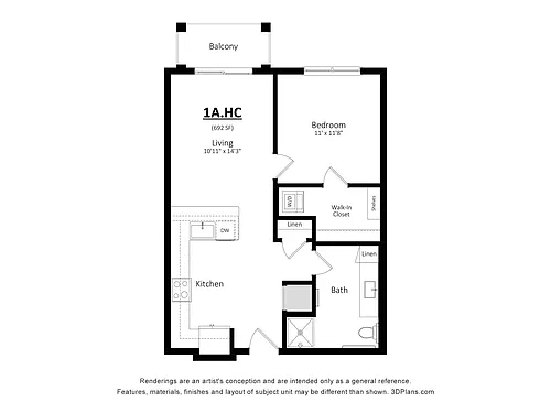 Floor plan 1A.HC