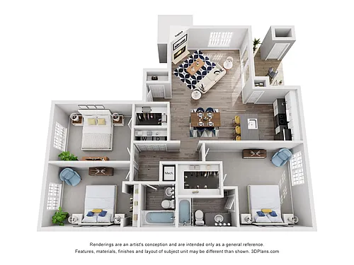 Floor plan Three Bedroom A