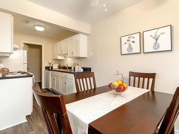 Dining Room and Kitchen at Three Oaks