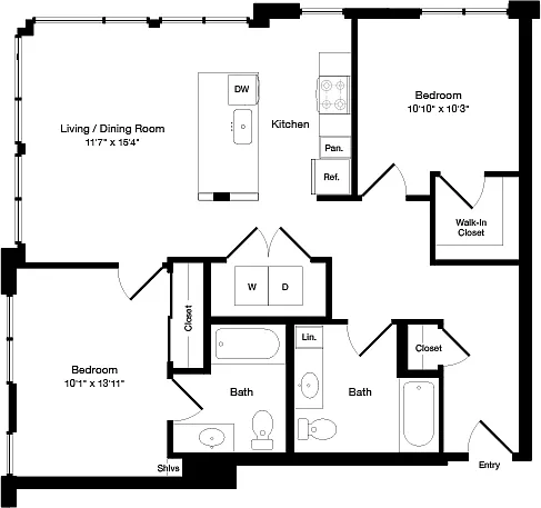 Floor plan B2a West- Floor 3