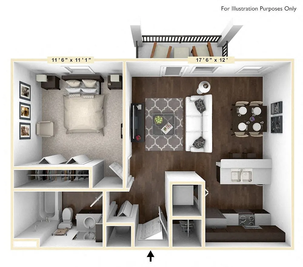 Floor plan The Saxum Studio 1 BR