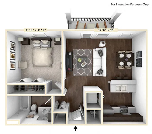 Floor plan The Saxum Studio 1 BR