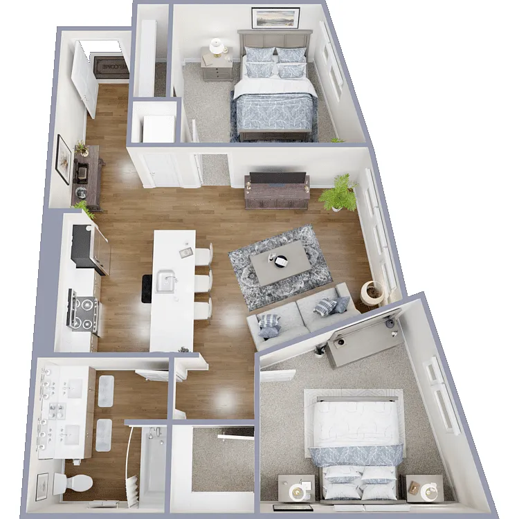 Floor plan 2 Bed 1 Bath