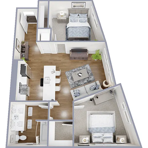 Floor plan 2 Bed 1 Bath
