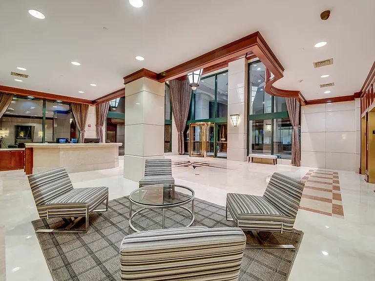 Our expansive lobby welcomes residents and guests