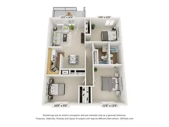 Floor plan Three Bedroom