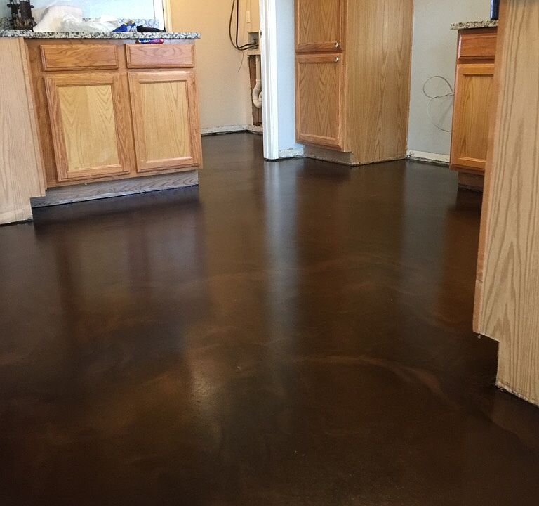 New Epoxy stained concrete floor