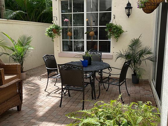 Outdoor living space, sun in morning, shaded in afternoon.