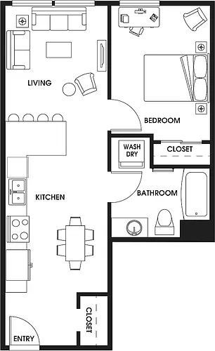 Floor plan A2 One Bed