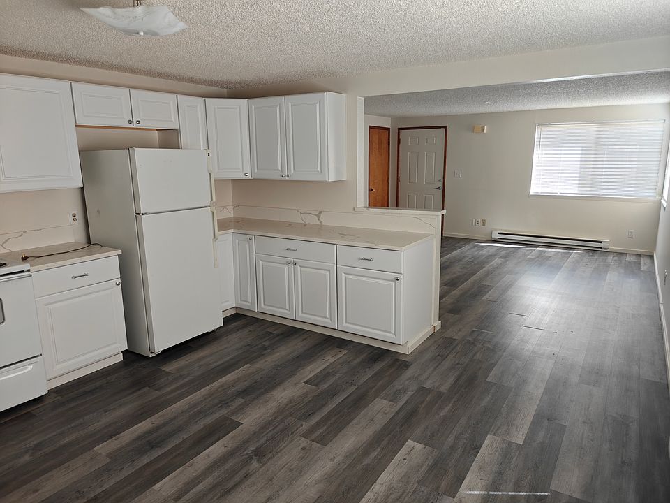 Kitchen connects to main/ living room area
