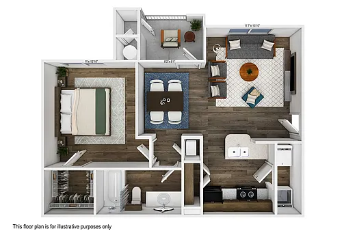 Floor plan 1 Bedroom 1 Bathroom A1