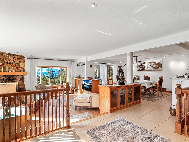 Entry way looking into the open concept living and dining room