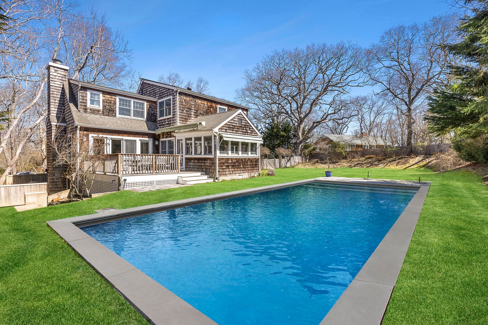 Solar heated saltwater pool