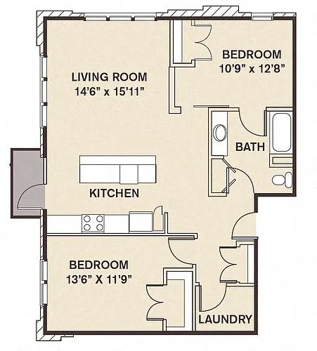 Floor plan 2BDSm Staten Island -Renovated