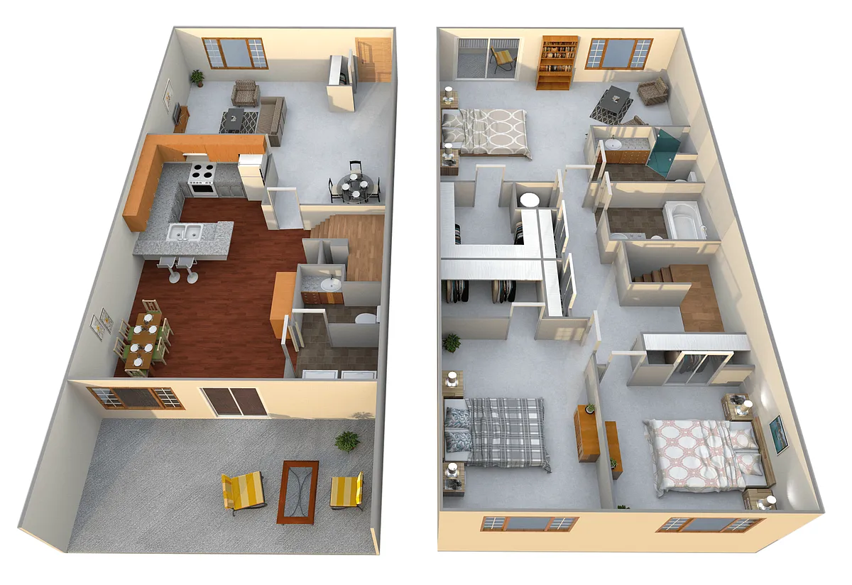 Floor plan 3 Bed 2.5 Bath Town Home