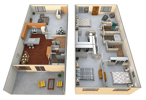 Floor plan 3 Bed 2.5 Bath Town Home