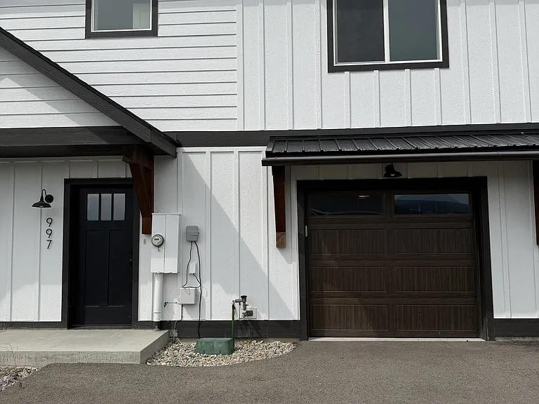 Front door and garage door