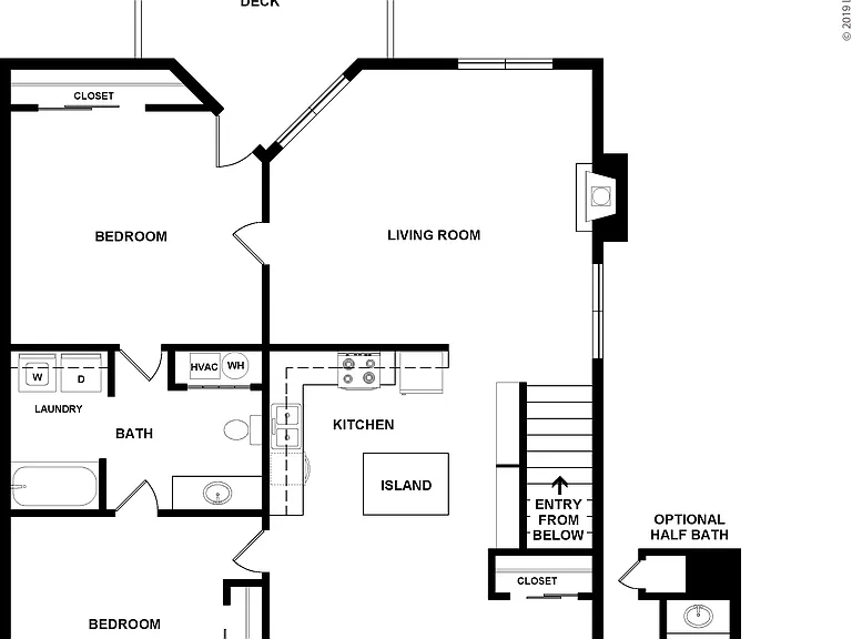 2 Bedroom, 1 Bath: Beds - 2: Baths - 1: SqFt Range - 1190 to 1190