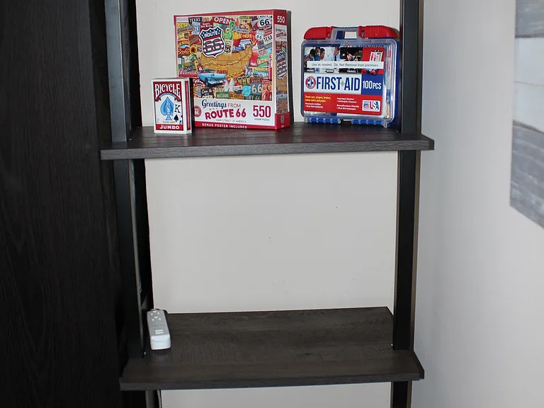 Puzzle, cards & first-aid kit (Note added power w/ USB outlets.