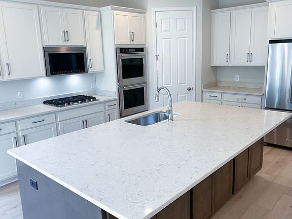 The kitchen of the Matisse on homesite 1120 at Hiatt Pointe at Snowden Bridge.
