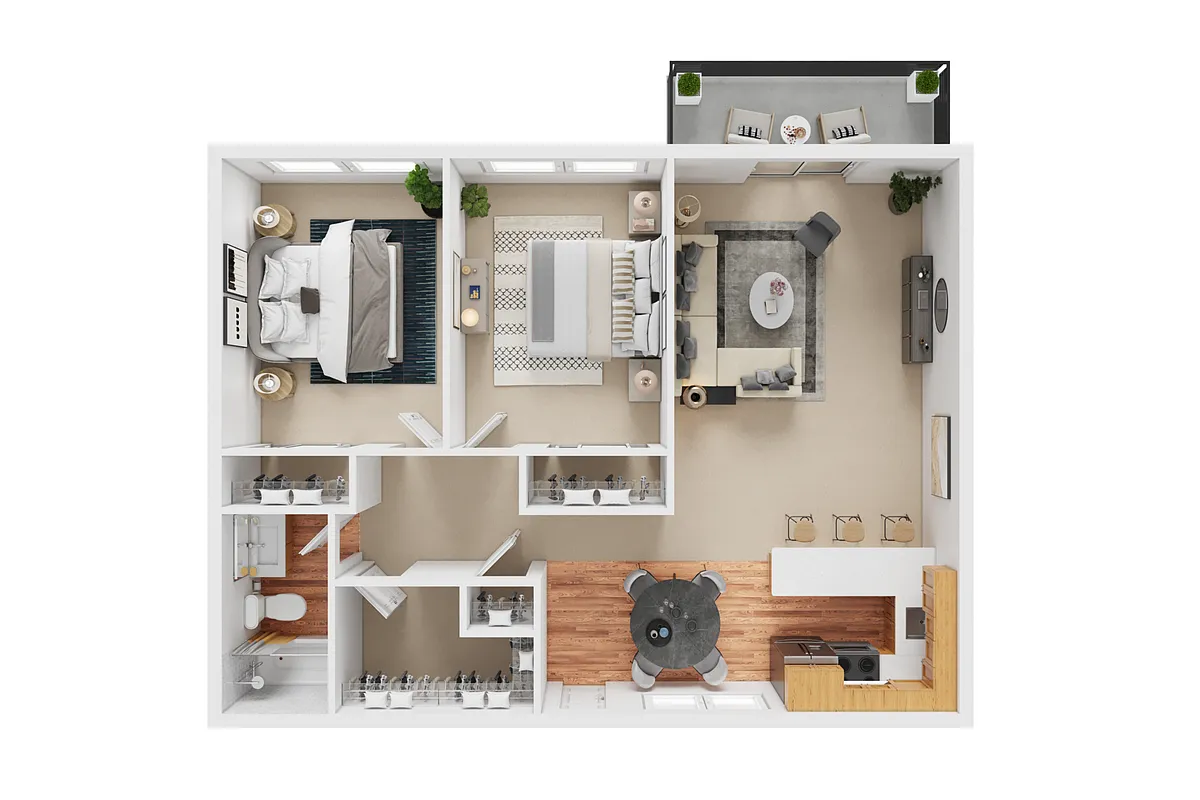 Floor plan 2 Bed 1 Bath