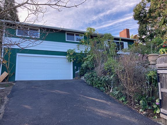 Driveway for two car parking. It is sloped upward, not level.
To left is additional parking, but is not paved (dirt).
