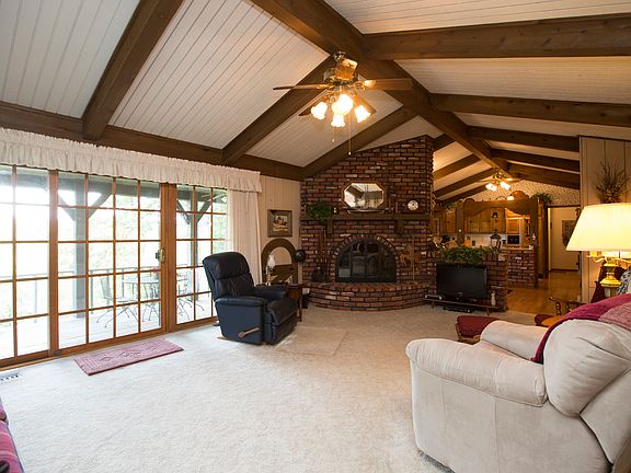 Beautiful wood beams in living room