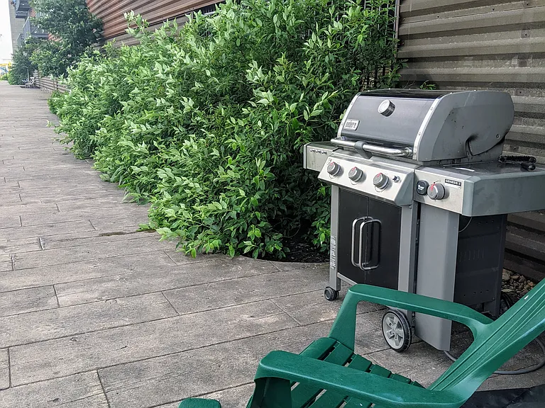 outside grill station facing the water