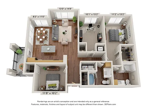 Floor plan Three Bedroom A