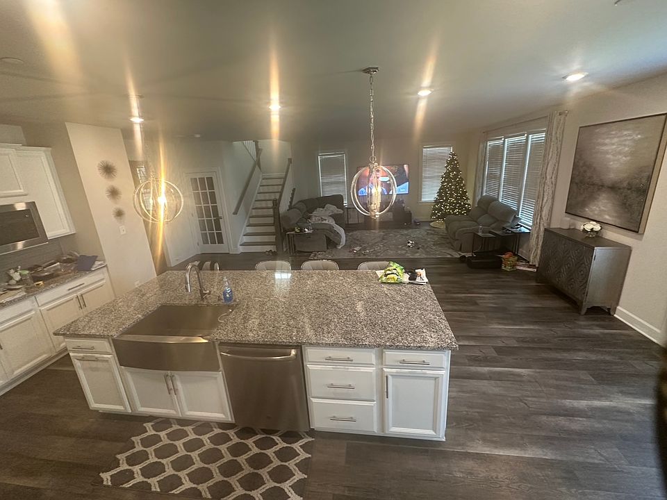 Shared kitchen and living room space
