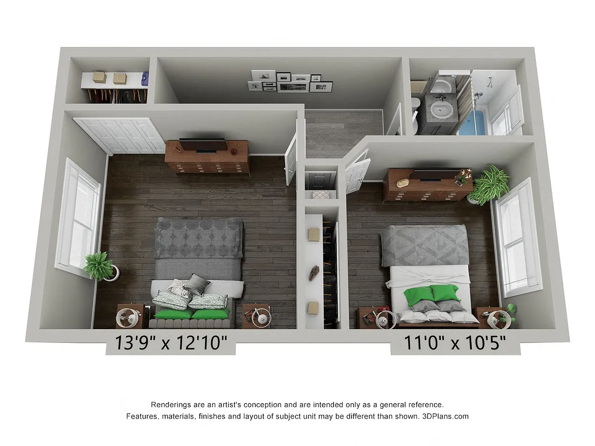 Floor plan Renovated 2 Bed Townhouse