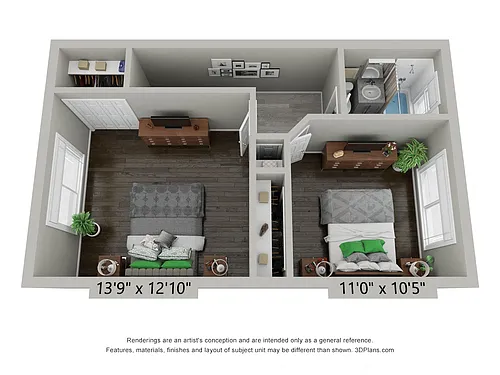 Floor plan Renovated 2 Bed Townhouse
