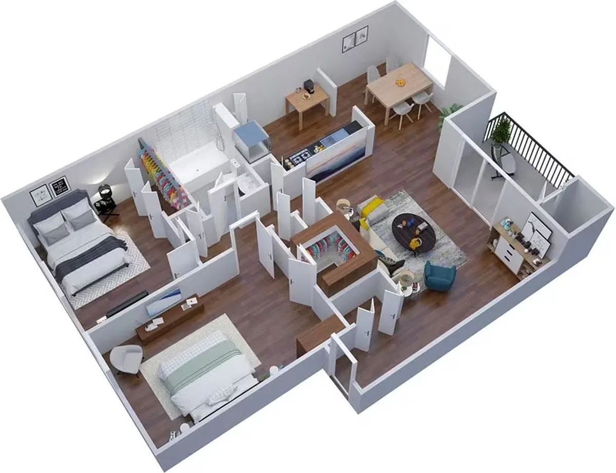 Floor plan 2BR - 1BTH