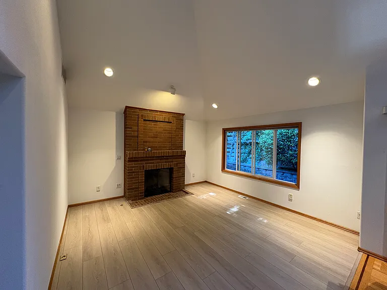 Family room with high ceiling.