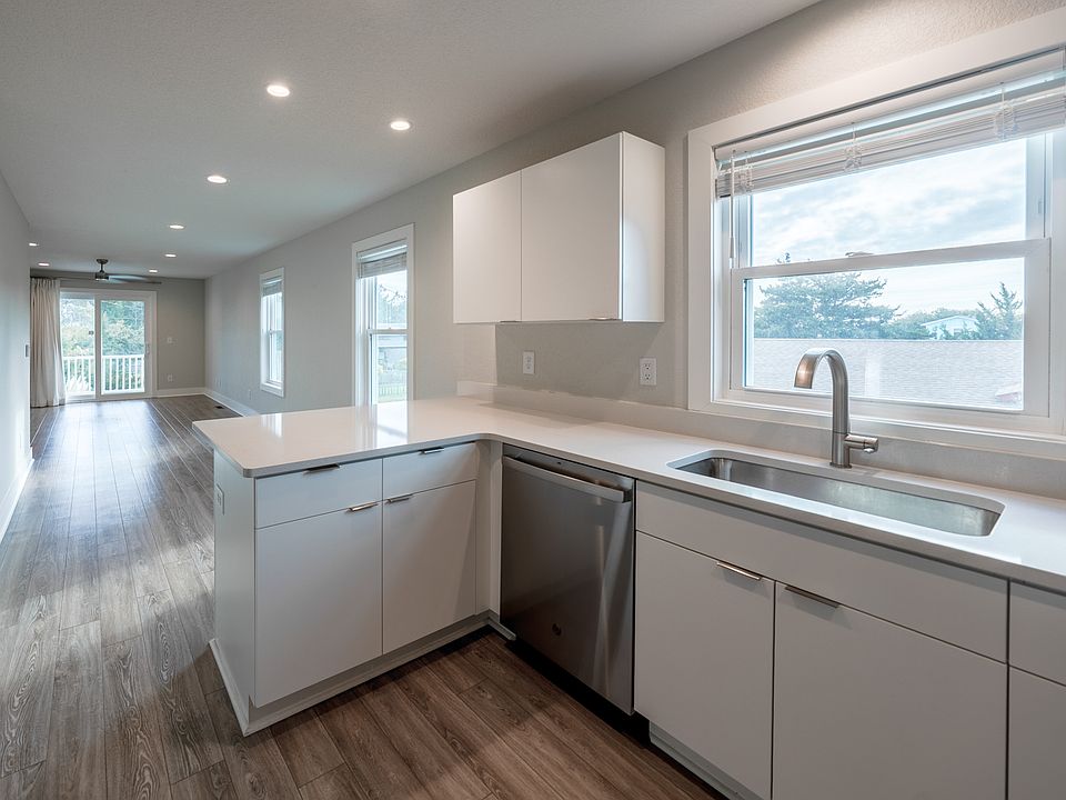 Kitchen and Living Area with Natural Light
