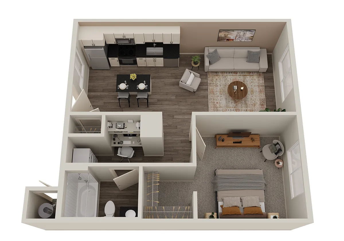 Floor plan One Bedroom One Bath