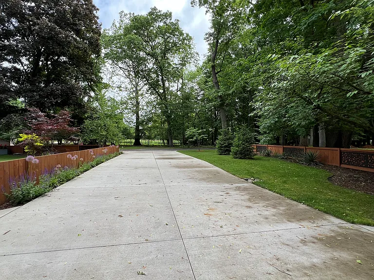 view of driveway from garage