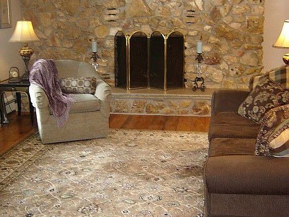 family room with fireplace