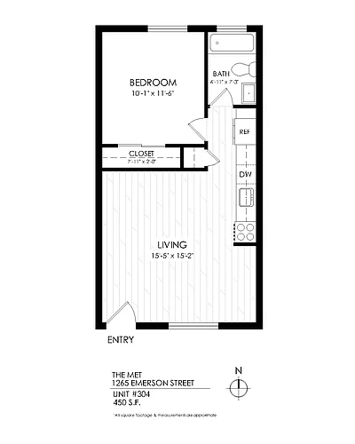Floor plan One Bedroom, One Bath