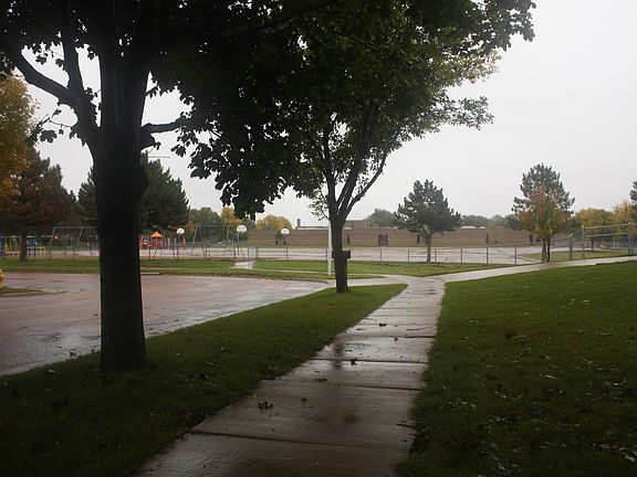School and playground.